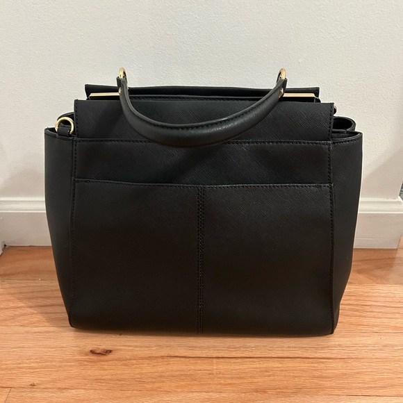 Calvin Klein saffiano leather satchel purse with removable shoulder strap - Picture 3 of 14